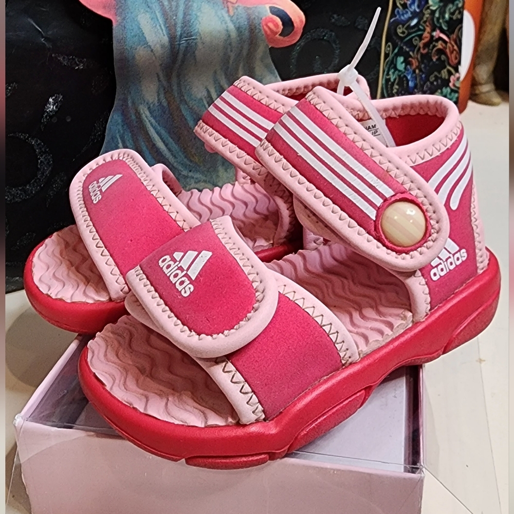 Pink Baby Adidas water shoes size 4K